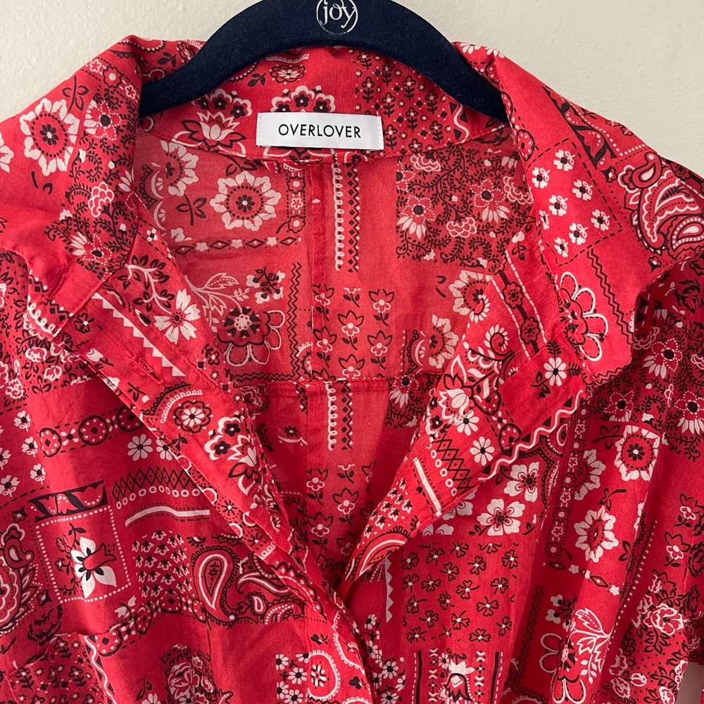Overlover Red Paisley Midi Dress XS
